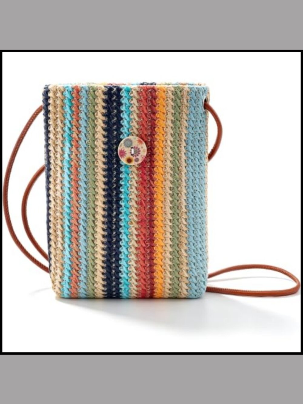 Woven Straw Crossbody Mini Cell Phone Purse Boho Beach Shoulder Bag